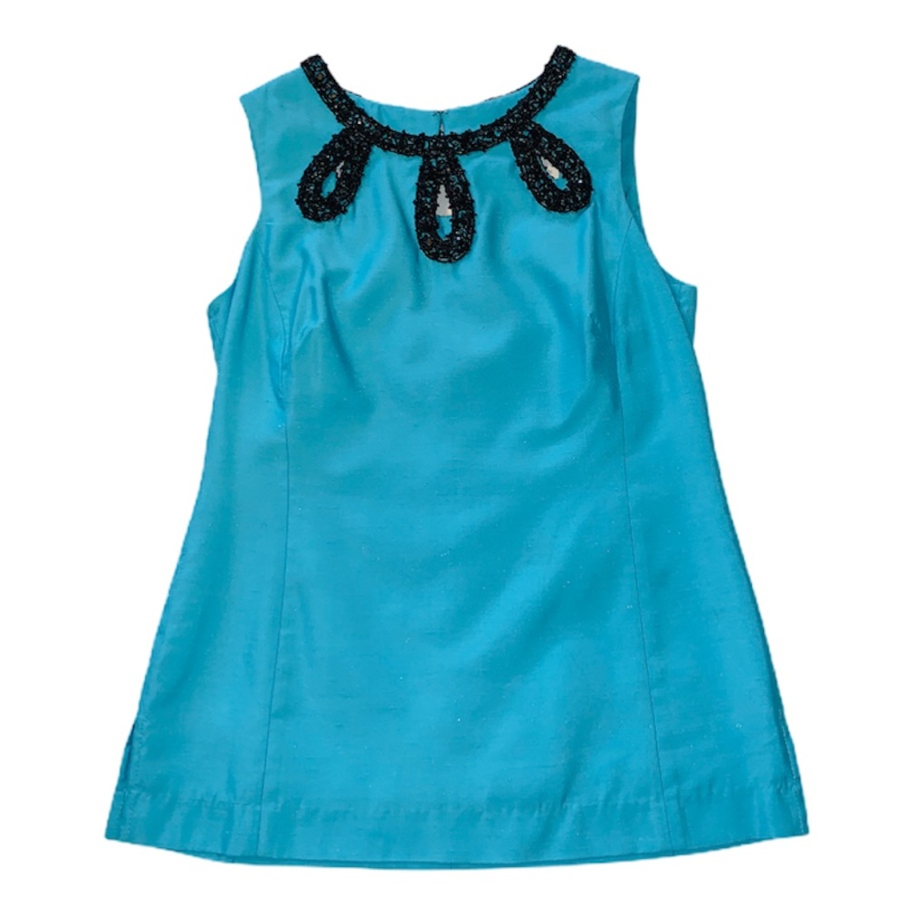 Lilly Pulitzer Jubilee blue black beaded tunic top
